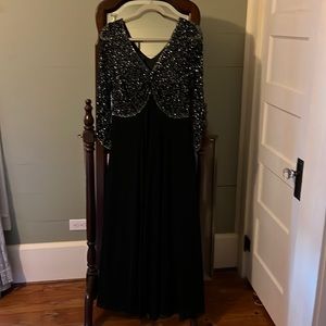 Evening dress with beaded top